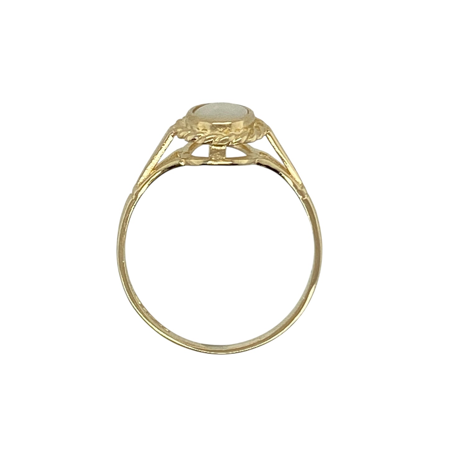 9ct Gold & Opalique Oval Solitaire Ring