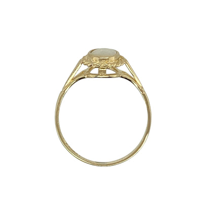 9ct Gold & Opalique Oval Solitaire Ring