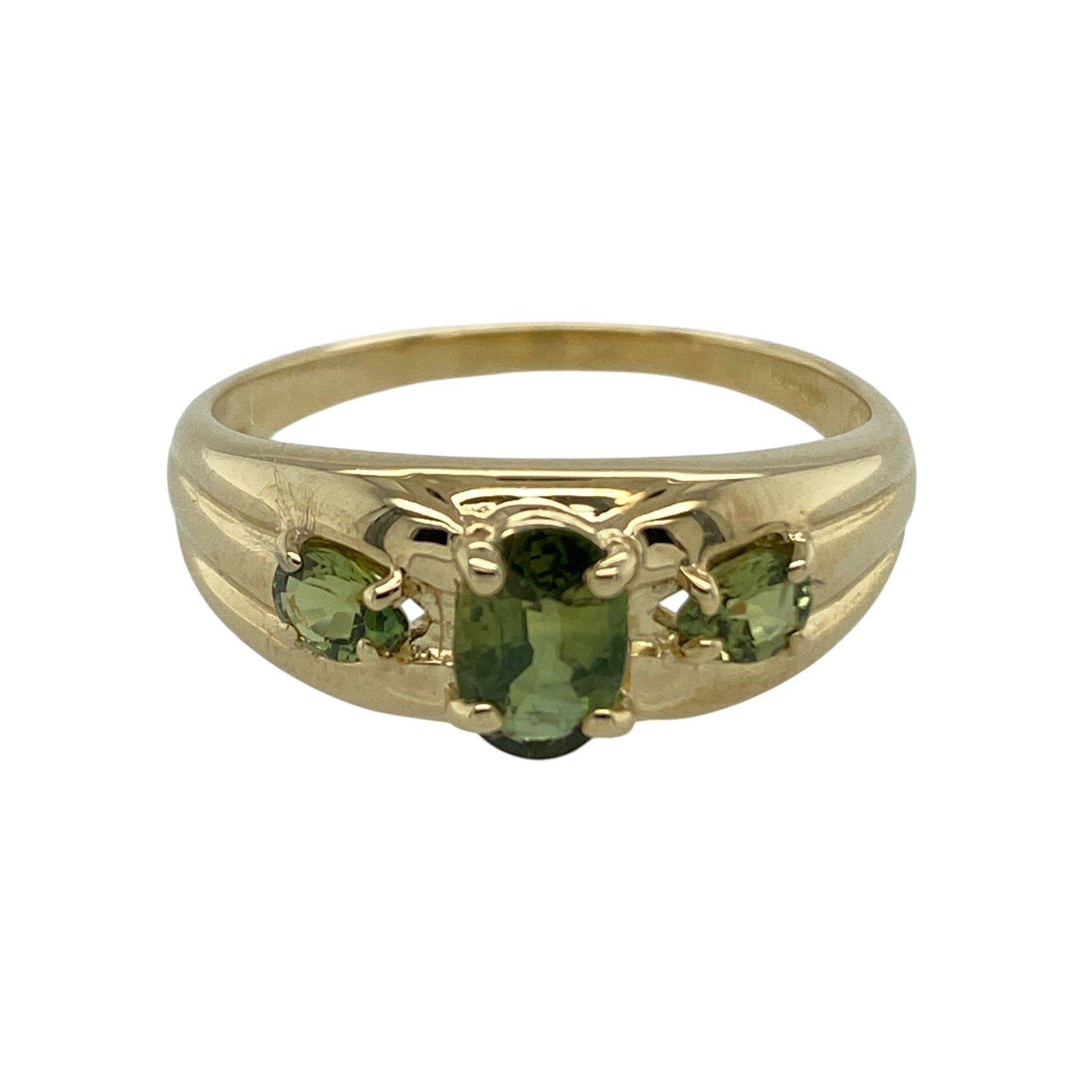 9ct Gold & Peridot Coloured Trilogy Ring