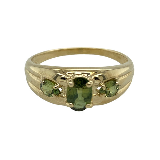 9ct Gold & Peridot Coloured Trilogy Ring