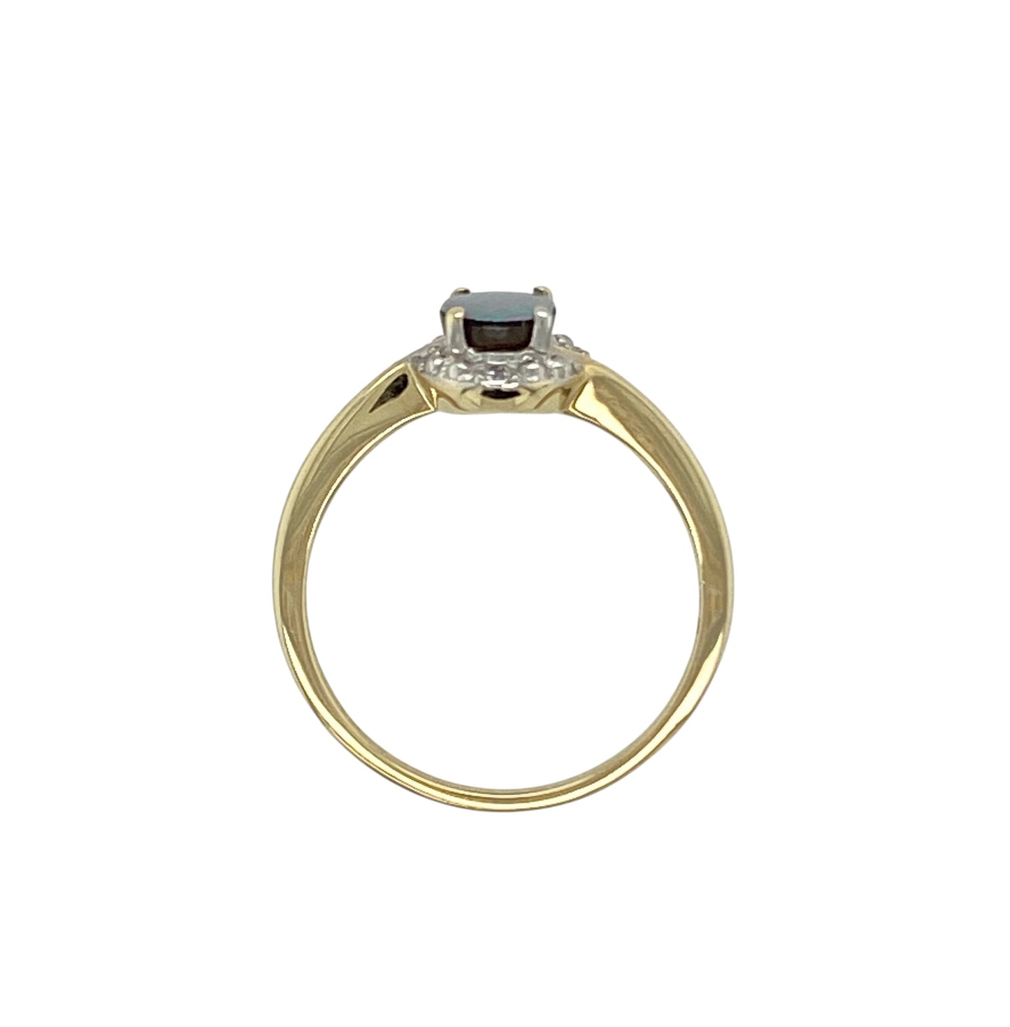 9ct Gold Opalique & Cubic Zirconia Cluster Ring