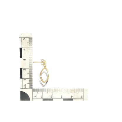 9ct Gold Linked Circle Drop Earrings