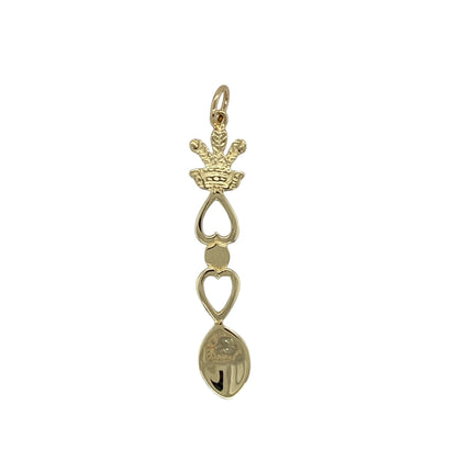 9ct Gold Three Feathers Lovespoon Pendant