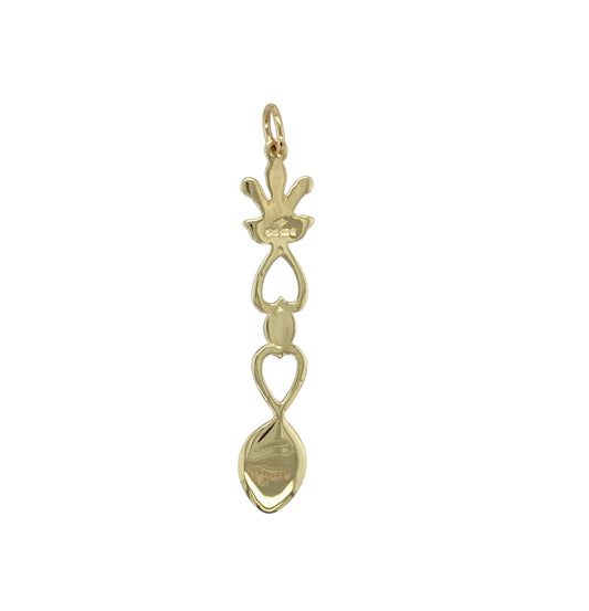 Add meaningful symbolism and heritage-inspired design to your jewellery collection with this pre-owned 9ct gold Three Feathers lovespoon pendant, featuring traditional motifs and elegant gold styling—perfect as a thoughtful gift or distinctive jewellery piece.

Design: The pendant features the traditional lovespoon design incorporating the Three Feathers motif, symbolising loyalty, strength and heritage. The intricate detailing gives the pendant a distinctive and meaningful appearance.
