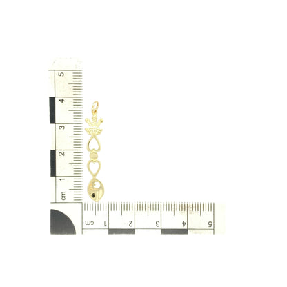 9ct Gold Three Feathers Lovespoon Pendant