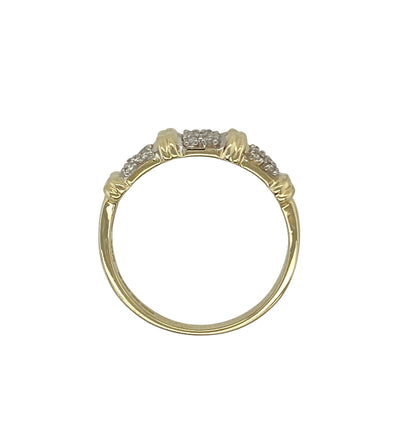 9ct Gold & Diamond Double Row Band Ring