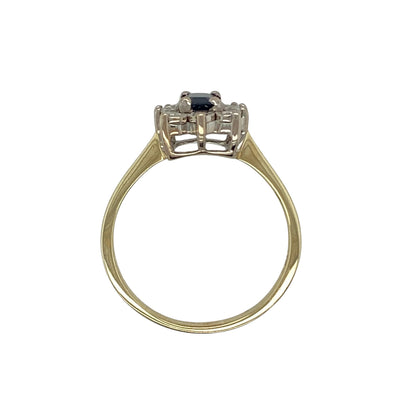 9ct Gold Diamond & Sapphire Cluster Ring