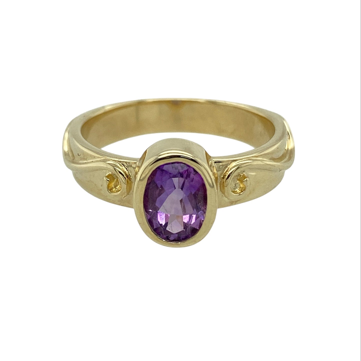 9ct Gold Clogau Amethyst Swirl Band Ring