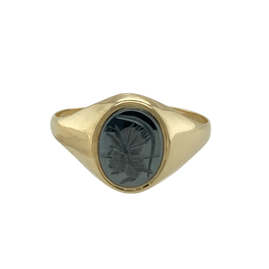 9ct Gold & Hematite Centurion Signet Ring