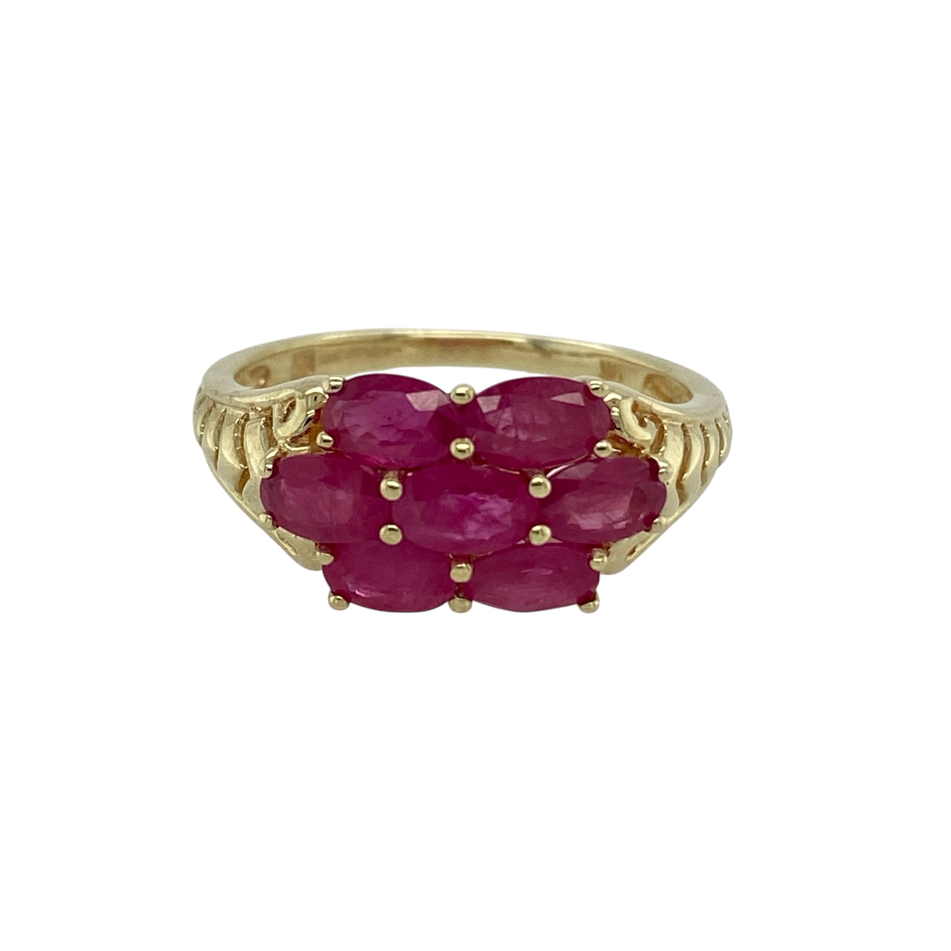 9ct Gold Ruby Cluster Ring
