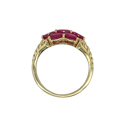 9ct Gold Ruby Cluster Ring