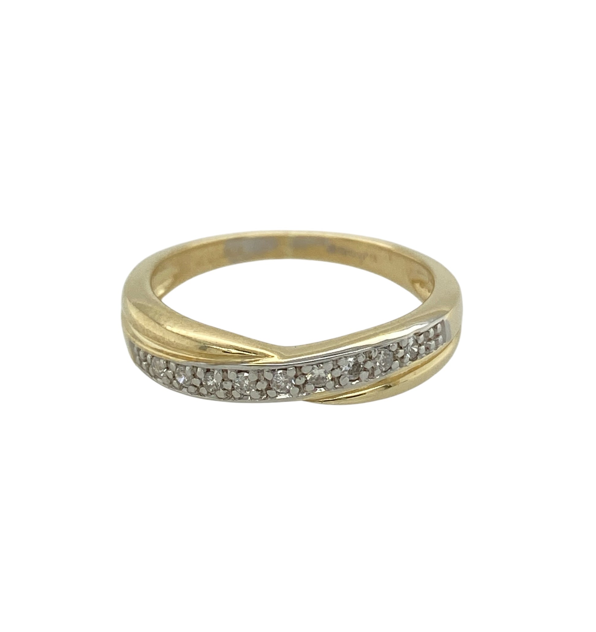 9ct Gold Diamond Twist Band Ring