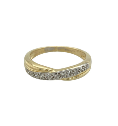 9ct Gold Diamond Twist Band Ring