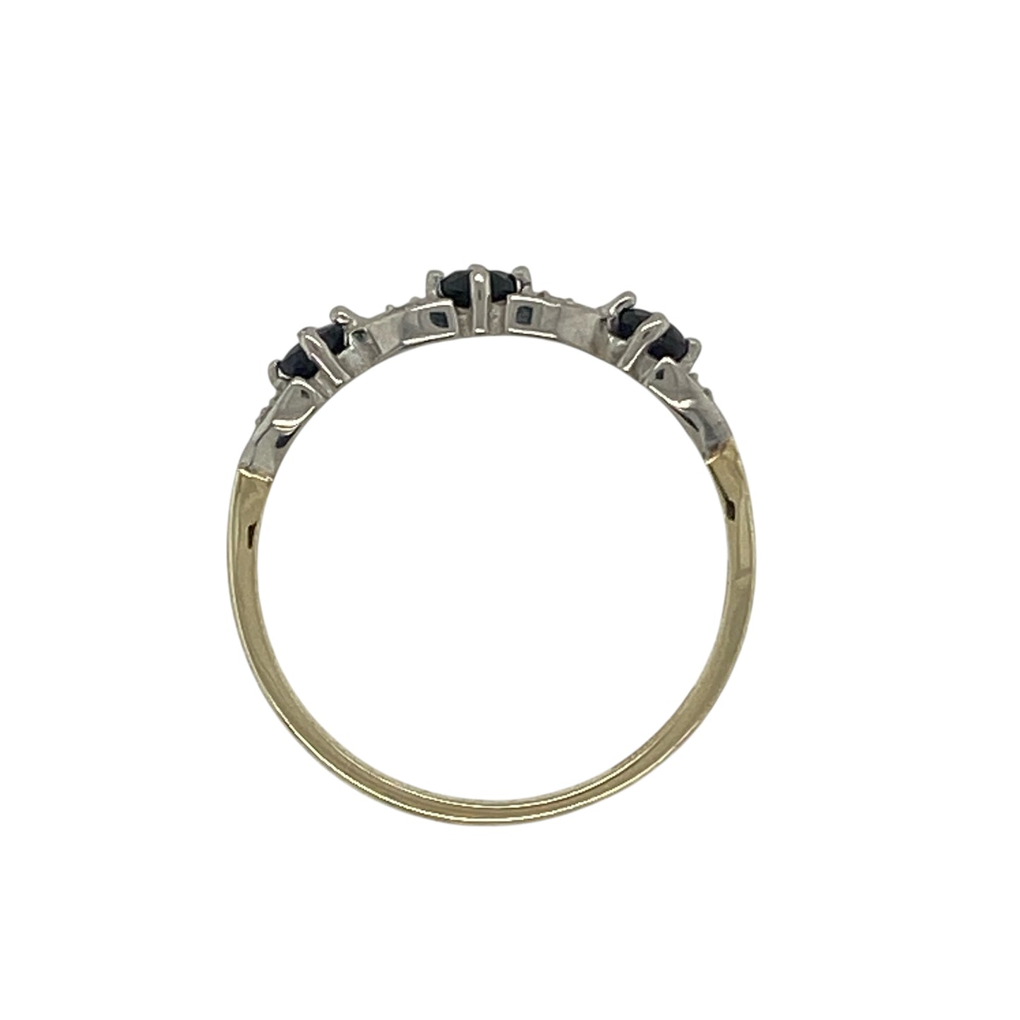 9ct Gold Diamond & Sapphire Set Band Ring