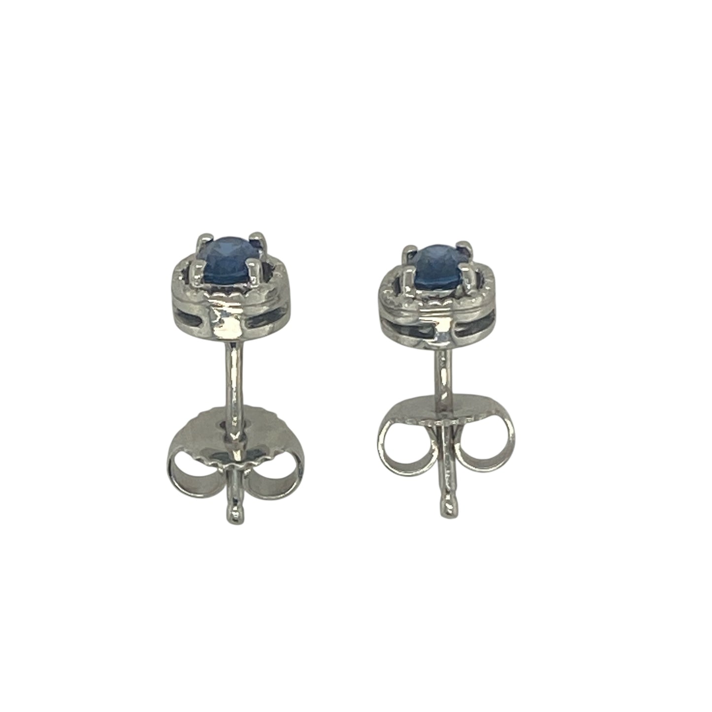 18ct White Gold Diamond & Sapphire Set Stud Earrings