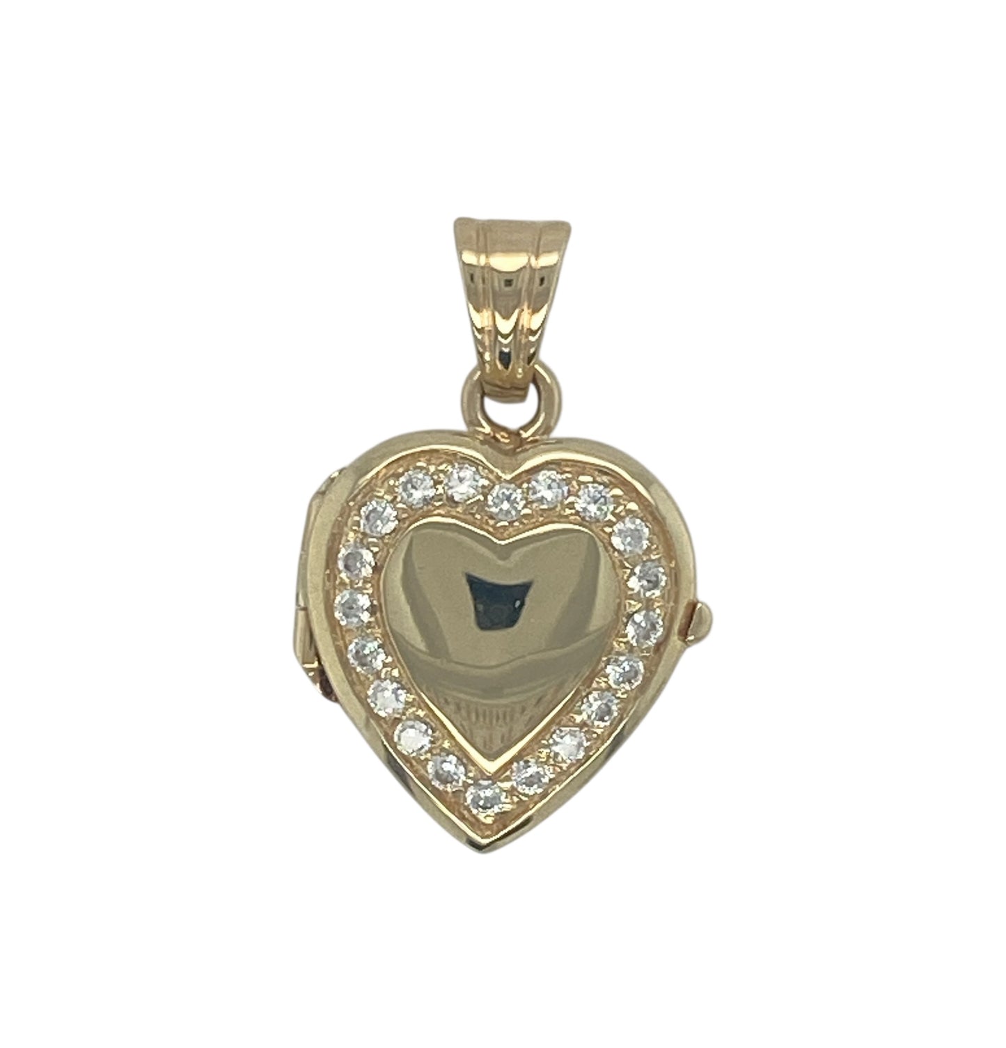 9ct Gold & Cubic Zirconia Heart Locket