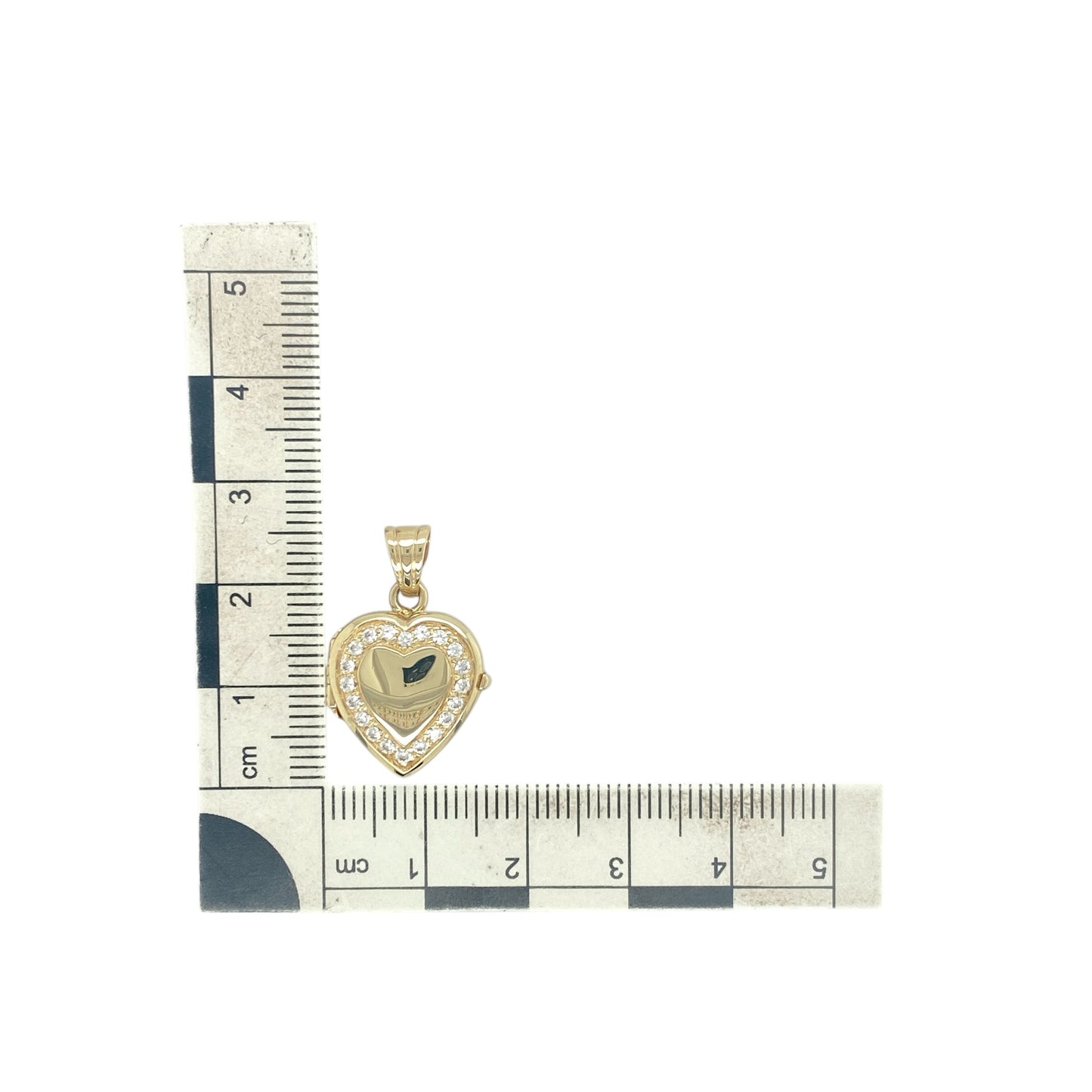 9ct Gold & Cubic Zirconia Heart Locket