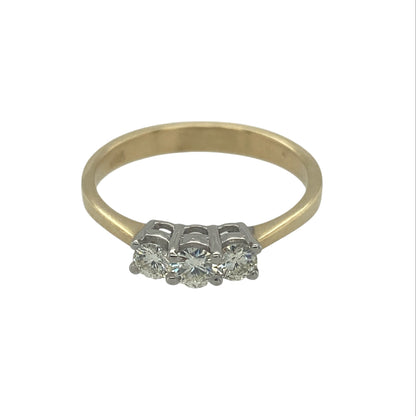 18ct Gold & Diamond Set Trilogy Ring
