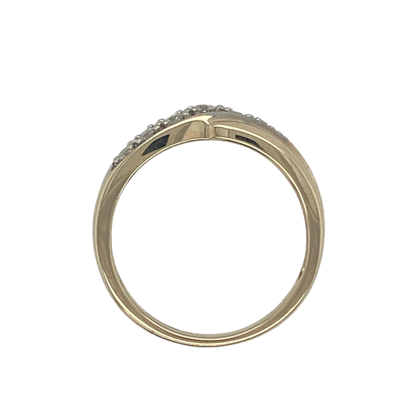 9ct Gold & Diamond Set Crossover Band Ring