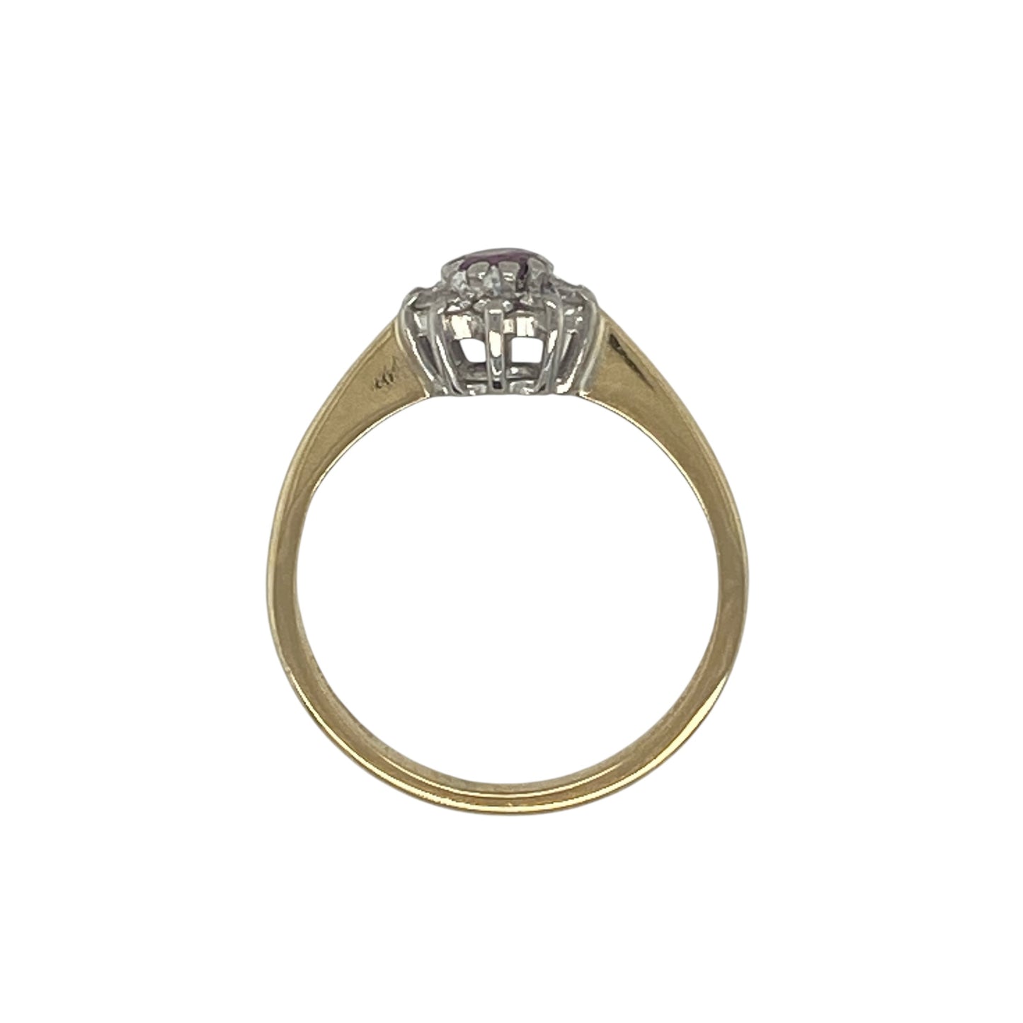18ct Gold Diamond & Ruby Set Cluster Ring