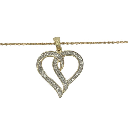Add a romantic touch and timeless sparkle to your jewellery collection with this pre-owned 9ct yellow gold diamond heart necklace, featuring a classic heart design with delicate brilliance—perfect for everyday wear or meaningful gifting.

Design: The necklace features a timeless heart-shaped pendant, accented with sparkling diamonds that enhance its elegant and feminine appeal. The classic design makes it a versatile piece suitable for both casual and occasion wear.
