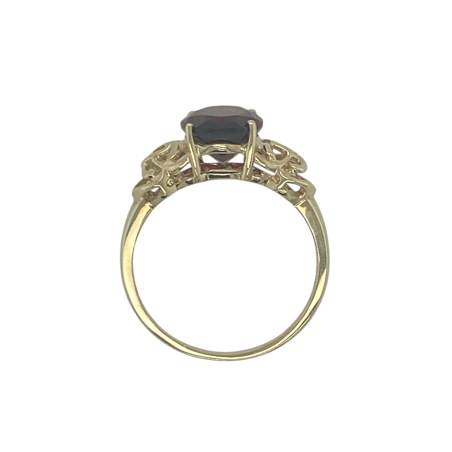 9ct Gold & Red Stone Celtic Style Ring