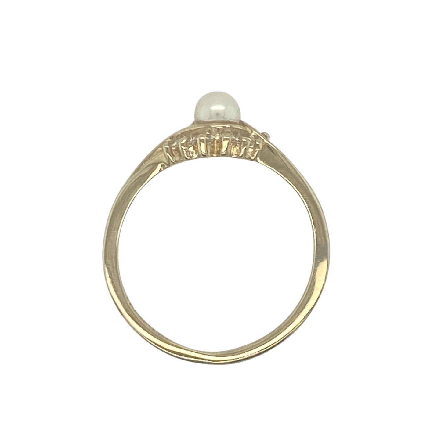 9ct Gold Cubic Zirconia & Pearl Cluster Ring