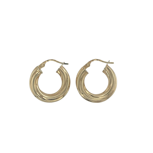 9ct Gold Twist Hoop Creole Earrings