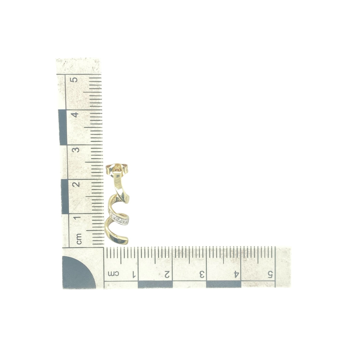 9ct Gold & Cubic Zirconia Spiral Drop Earrings