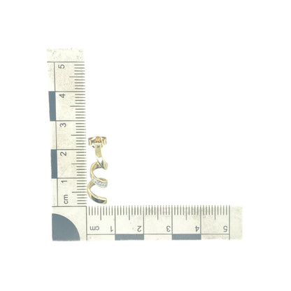 9ct Gold & Cubic Zirconia Spiral Drop Earrings