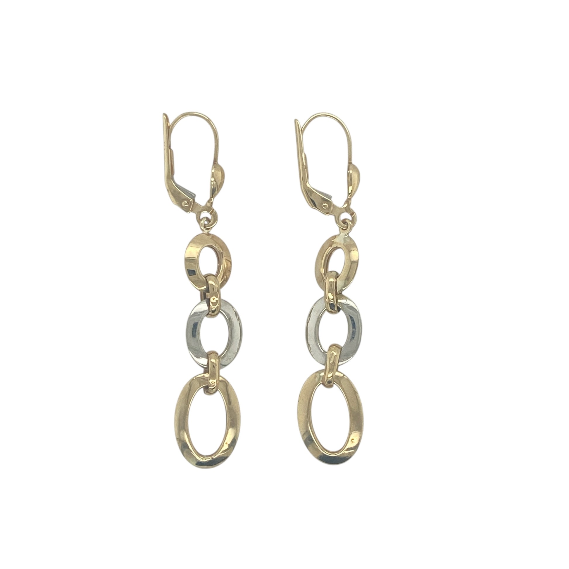 9ct Gold Circle Drop Earrings