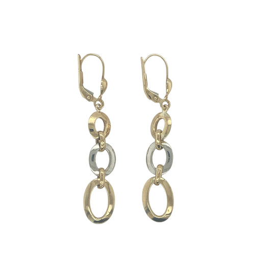 9ct Gold Circle Drop Earrings