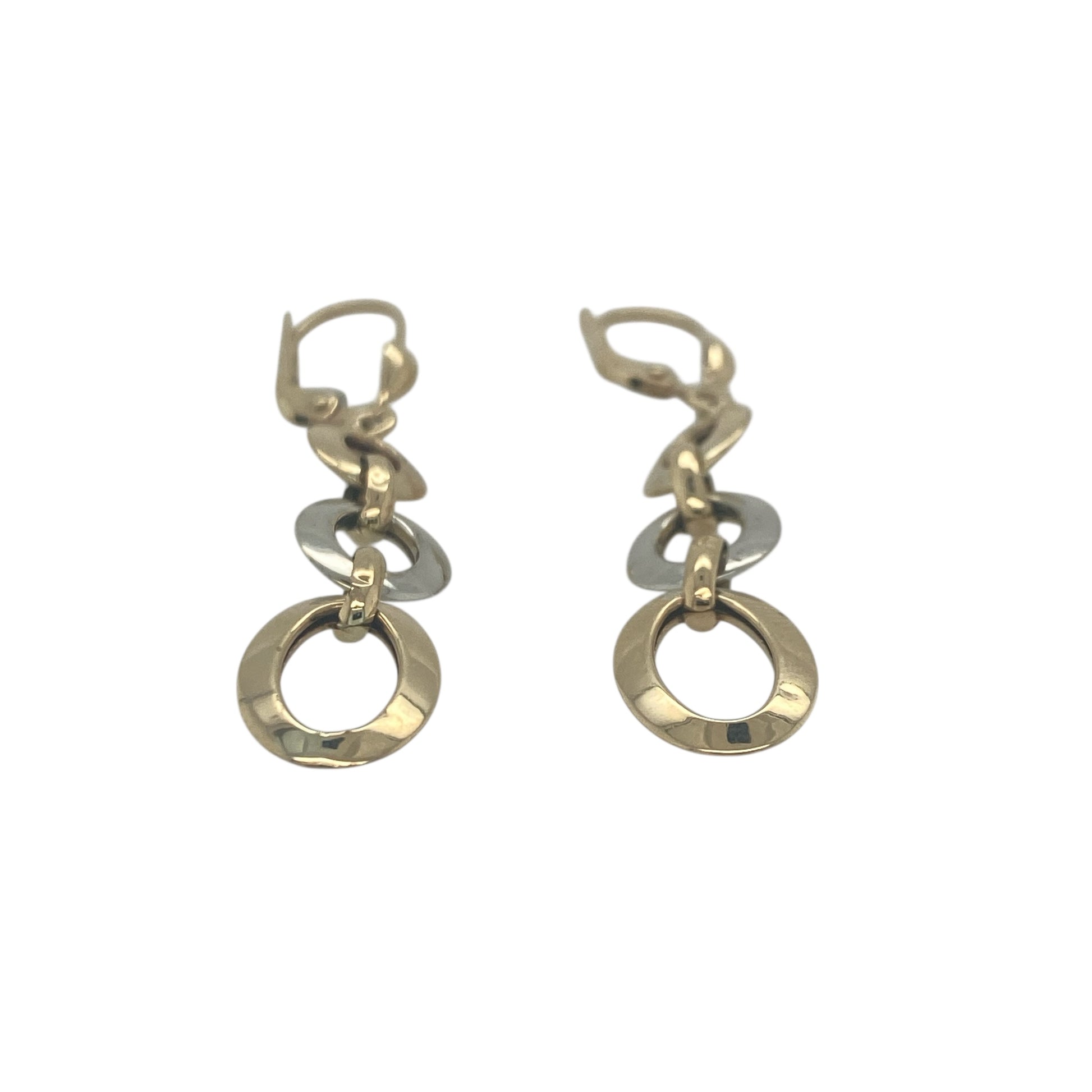 Add contemporary style and subtle contrast to your jewellery collection with these pre-owned 9ct yellow and white gold circle drop earrings, featuring a modern two-tone design—perfect for everyday wear or effortless styling.

Design: The earrings feature a sleek circle drop design, combining yellow and white gold tones to create a clean and eye-catching look. The drop style adds gentle movement for an elegant finish.
