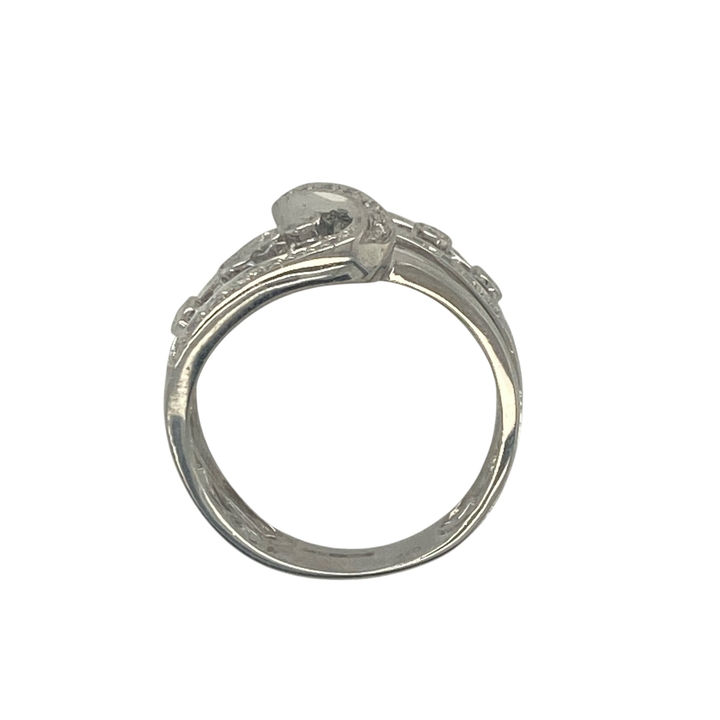 9ct White Gold & Diamond Double Band Twist Ring