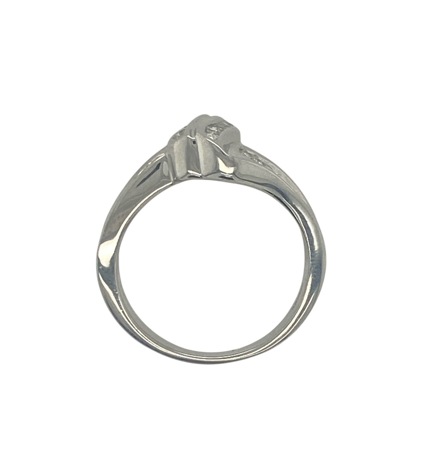 9ct White Gold & Diamond Twist Ring