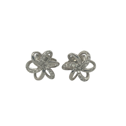 Add delicate sparkle and timeless charm to your jewellery collection with these pre-owned 9ct white gold diamond flower stud earrings, featuring a classic floral design—perfect for everyday wear or special occasions.

Design: The earrings showcase a pretty flower motif set with sparkling diamonds, forming a balanced and elegant shape. The front of each earring measures approximately 8mm, offering a noticeable yet refined presence.
