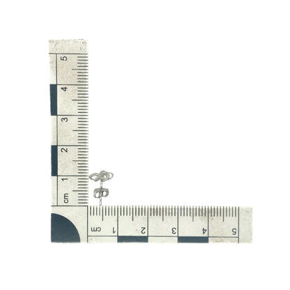 9ct White Gold & Diamond Flower Stud Earrings