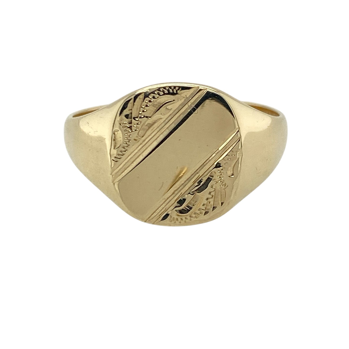 9ct Gold Patterned Square Signet Ring