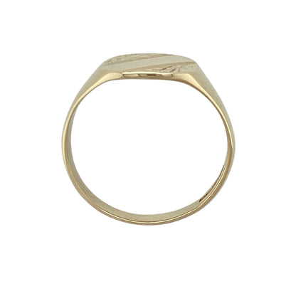 9ct Gold Patterned Square Signet Ring