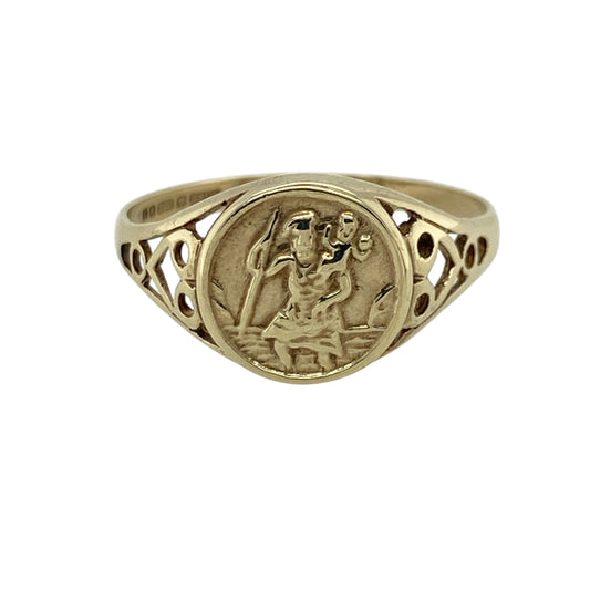 9ct Gold St Christopher Signet Ring