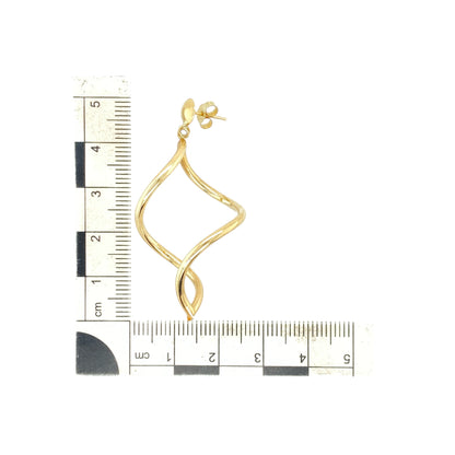 9ct Gold Twisted Drop Earrings