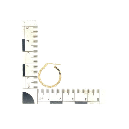 9ct Gold Squared Twisted Hoop Creoles