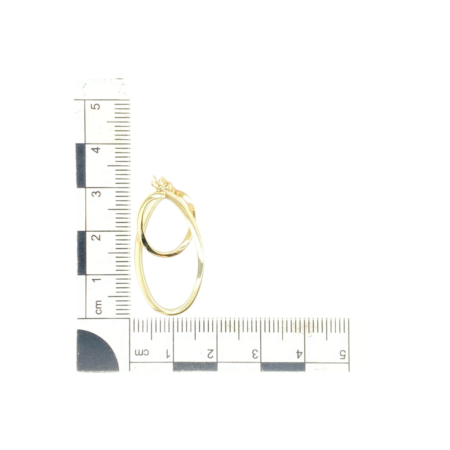 9ct Gold Double Loop Oval Creole Earrings
