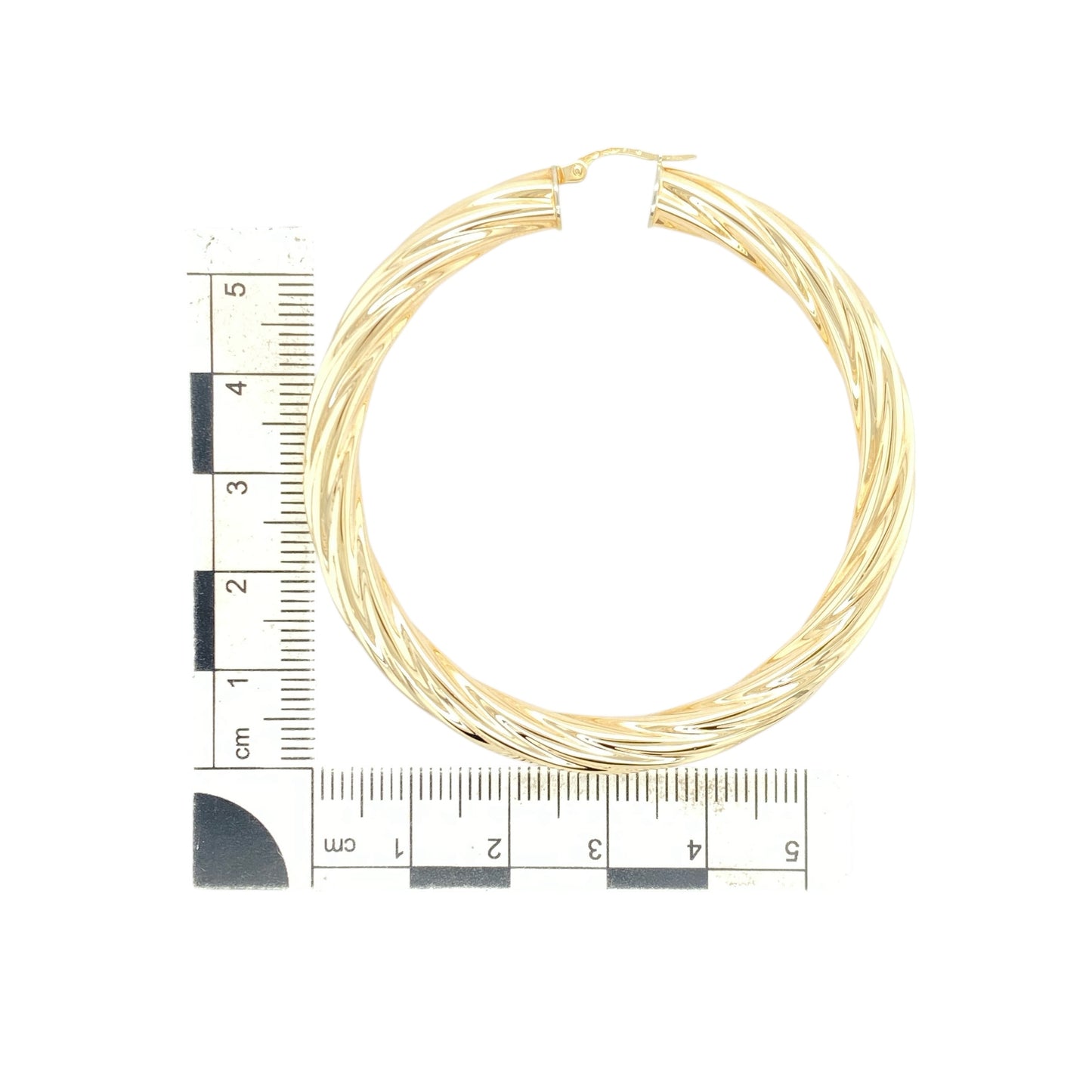 9ct Gold Twisted Large Hoop Creole Earrings