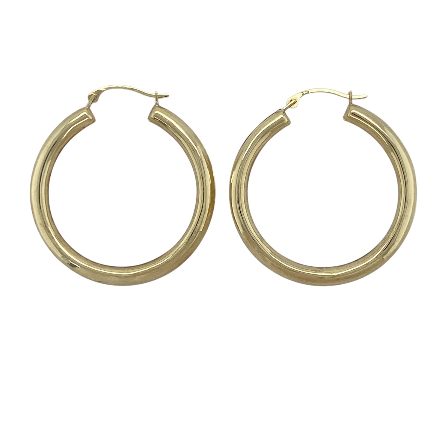 9ct Gold Plain Hoop Creole Earrings