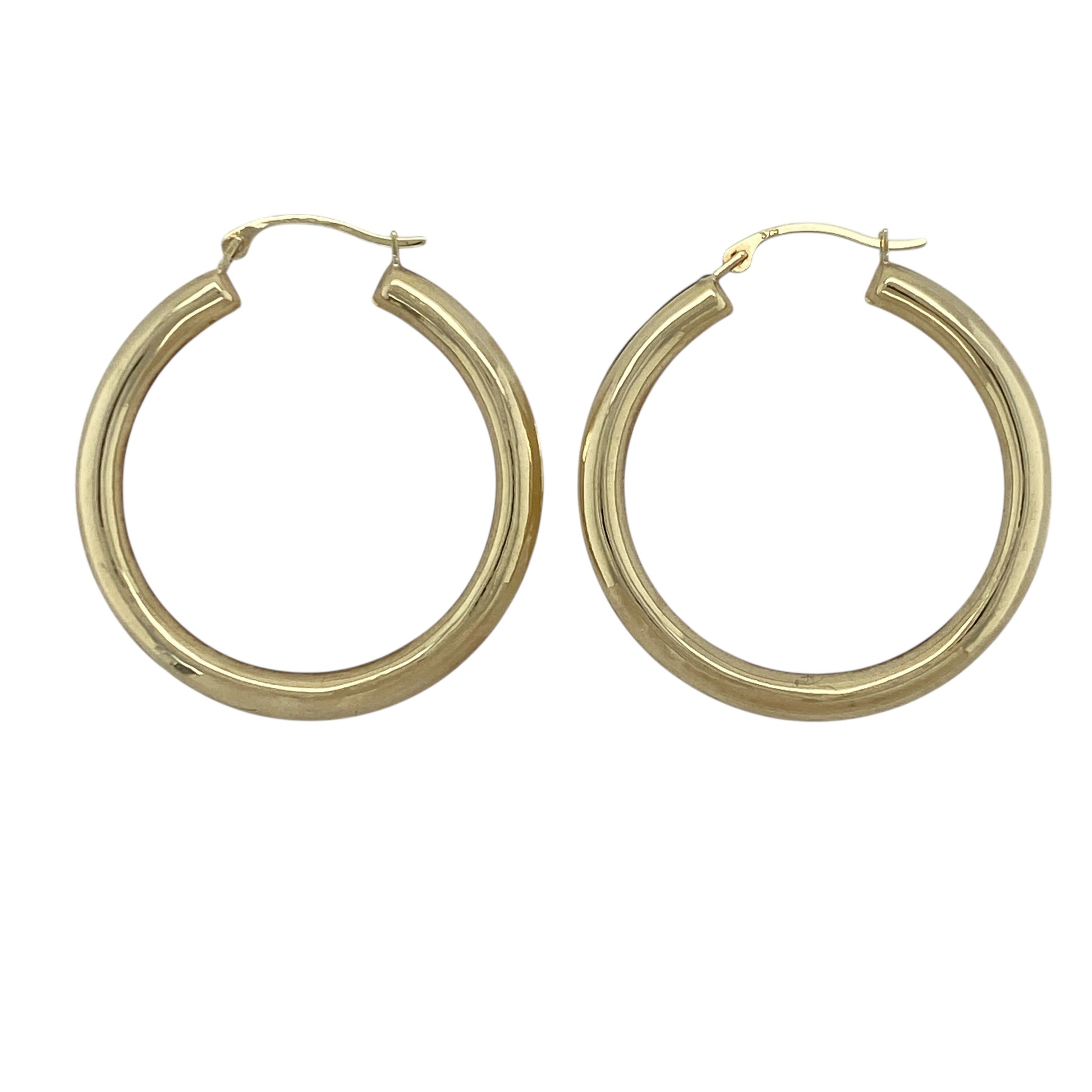 9ct Gold Plain Hoop Creole Earrings