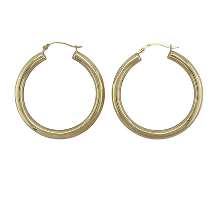 9ct Gold Plain Hoop Creole Earrings