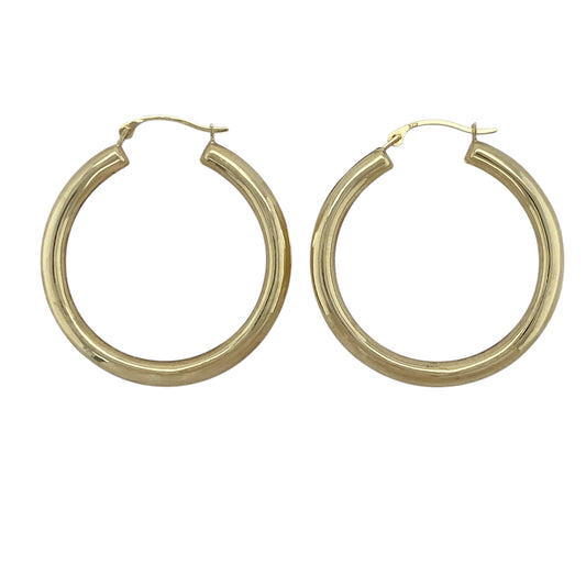 9ct Gold Plain Hoop Creole Earrings