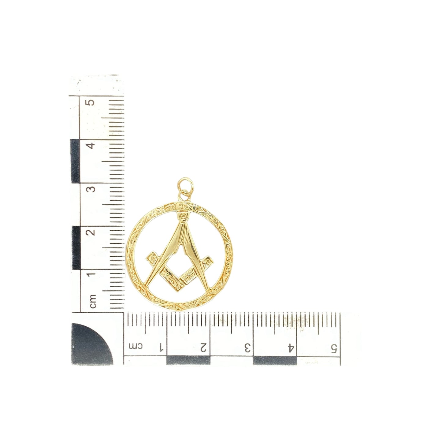 9ct Gold Patterned Masonic Pendant