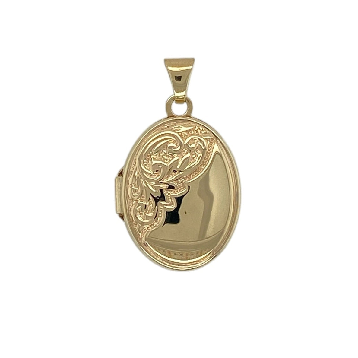 9ct Gold Patterned Oval Locket
